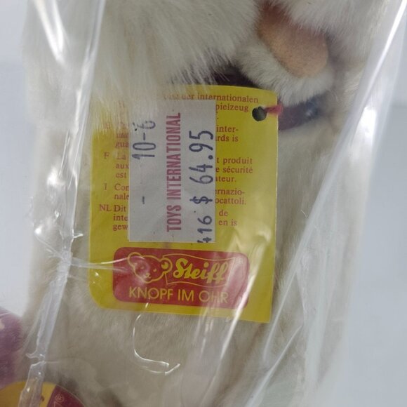 Steiff Cosy Tobby Large Poodle Cream Dog 5445/28 New In Plastic 11" - Picture 4 of 9